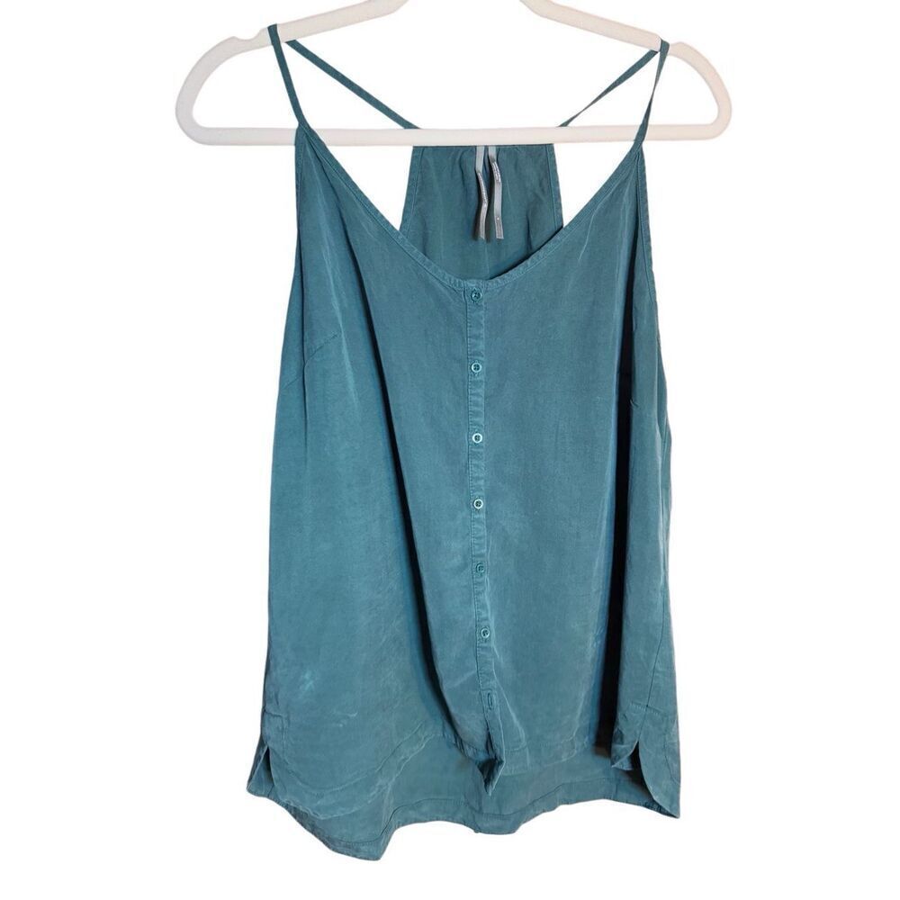 Anthropologie Jenny Green Button Up Racerback Back Swing Cami Sz L - Picture 6 of 9
